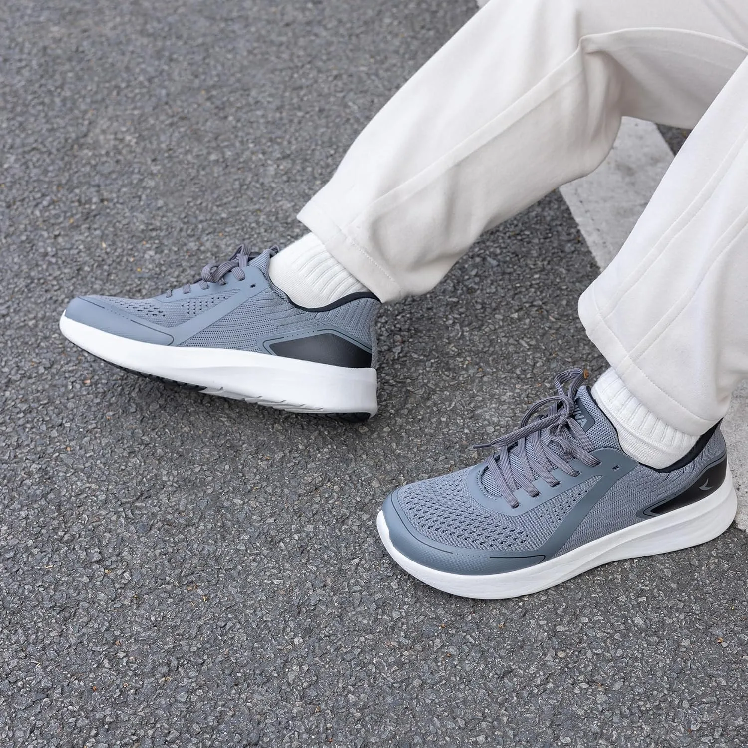 QAUPPE Wide Toe Box Walking Shoes for Men | Zero Drop Minimalist Design | Arch Support for Plantar Fasciitis | Slip-On Tennis Shoes US 8-12