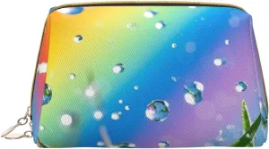 rainbow bright Print Travel Makeup Bag, Women's Large Capacity Makeup Bag, Waterproof Portable Bag, Open Flat Makeup Bag