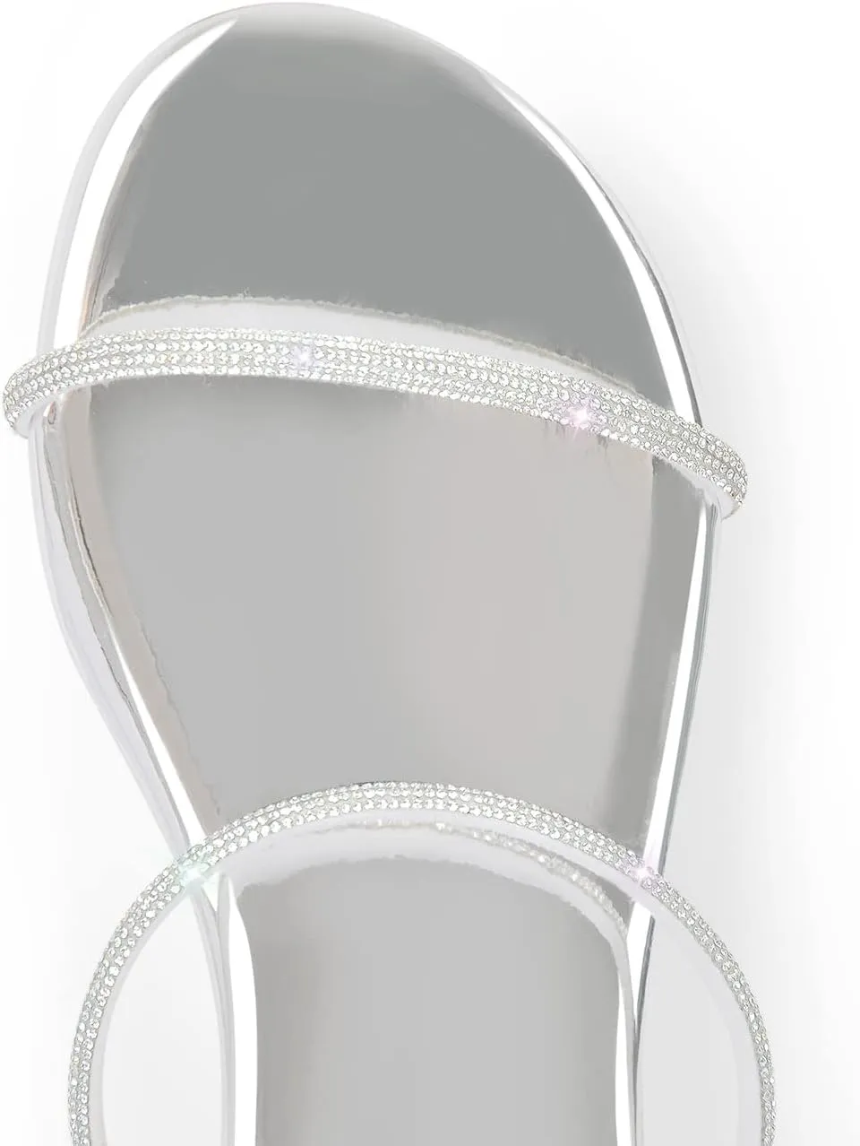 richealnini Round Toe Embellished Straps Rhinestones Flats Lace Tie Up Slide Sandals for Women Girls Party Wedding