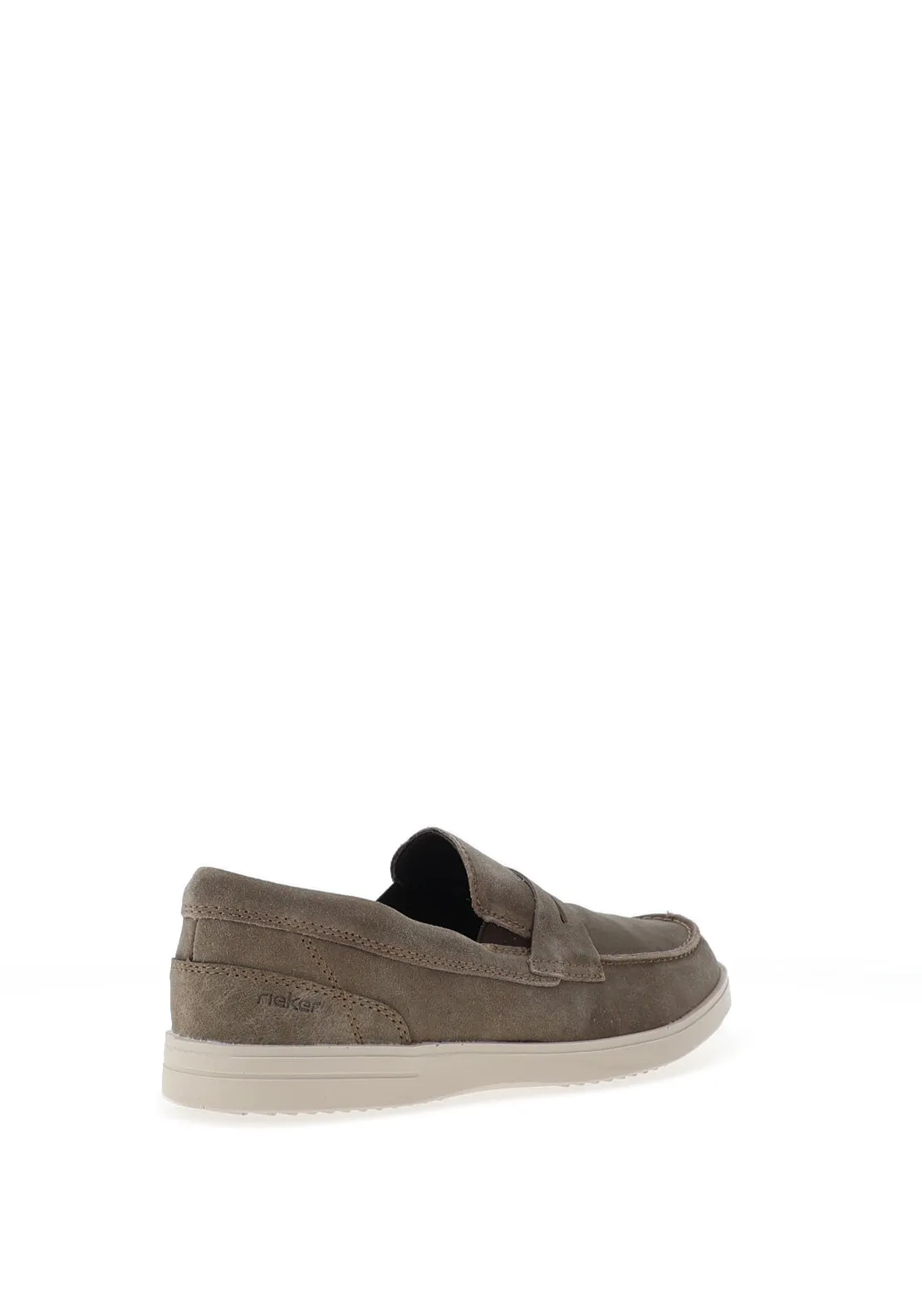 Rieker Men’s Suede Slip On Loafer, Taupe