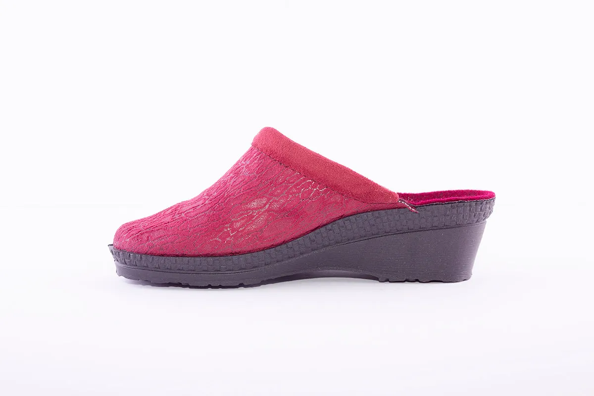 ROHDE - 2455 Wine Wedge Mule Slipper