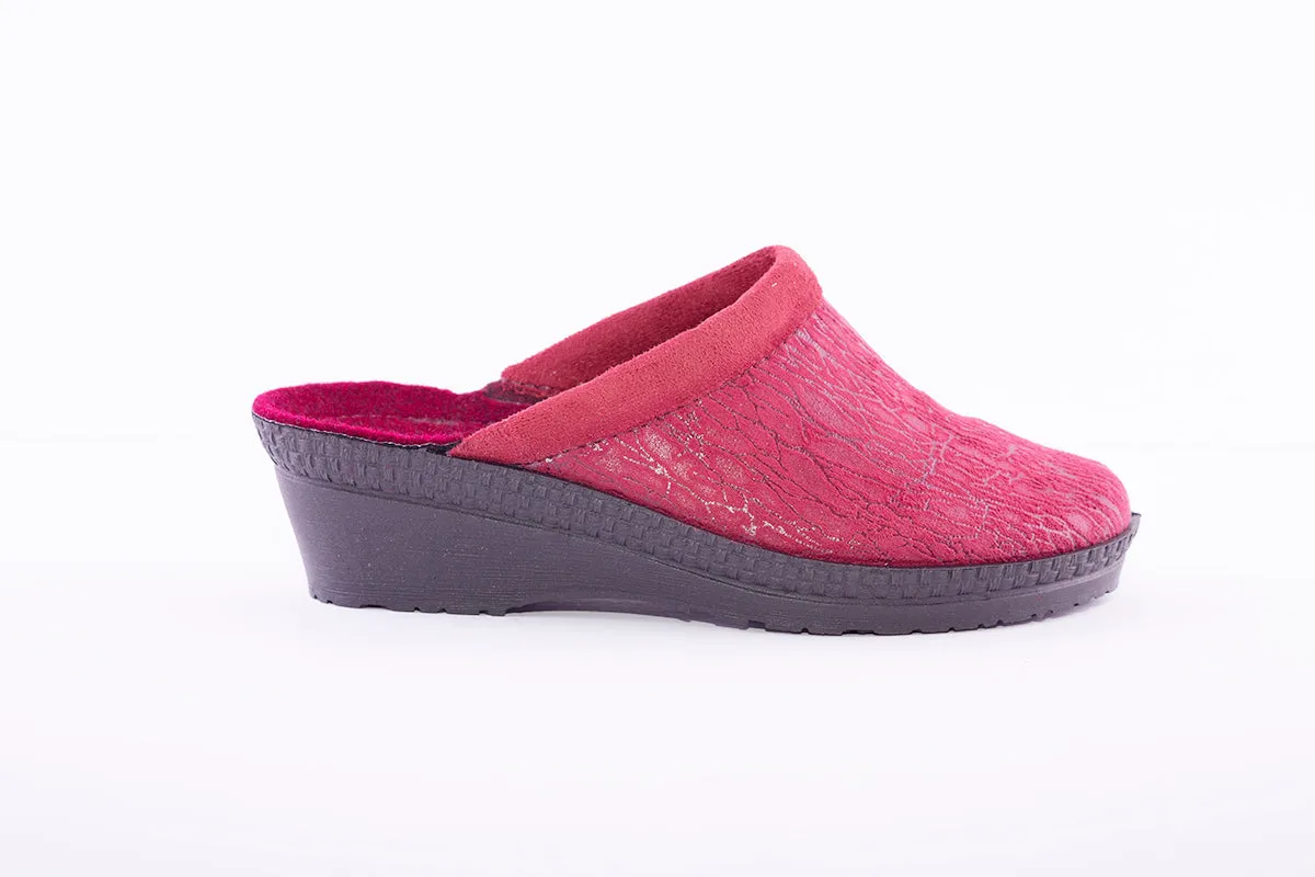 ROHDE - 2455 Wine Wedge Mule Slipper
