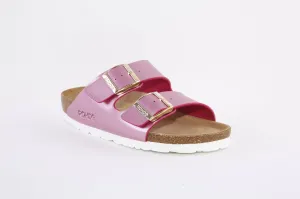 ROHDE - 5653 46 FLAT 2 BUCKLE COMFORT MULE - PINK METALLIC