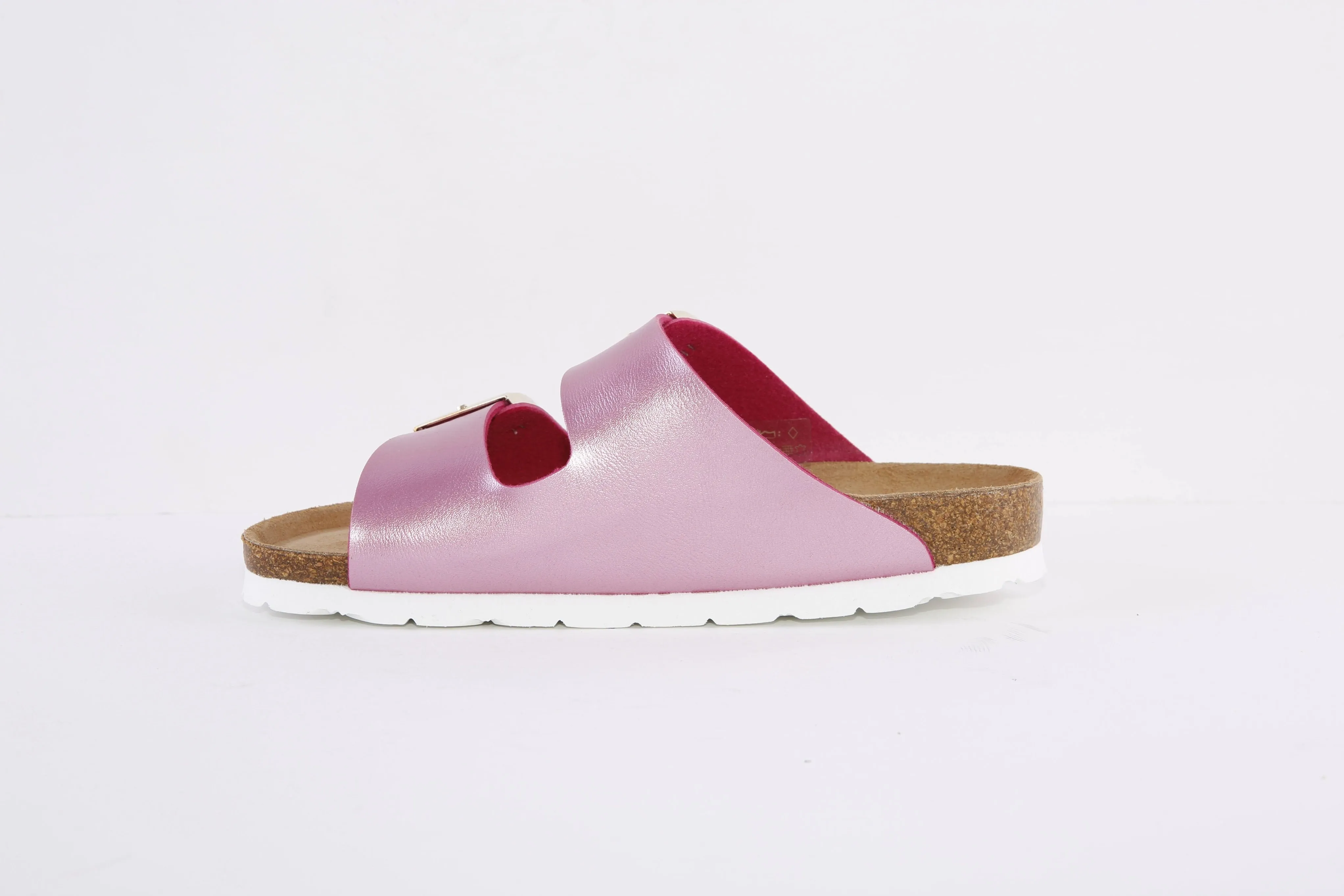 ROHDE - 5653 46 FLAT 2 BUCKLE COMFORT MULE - PINK METALLIC