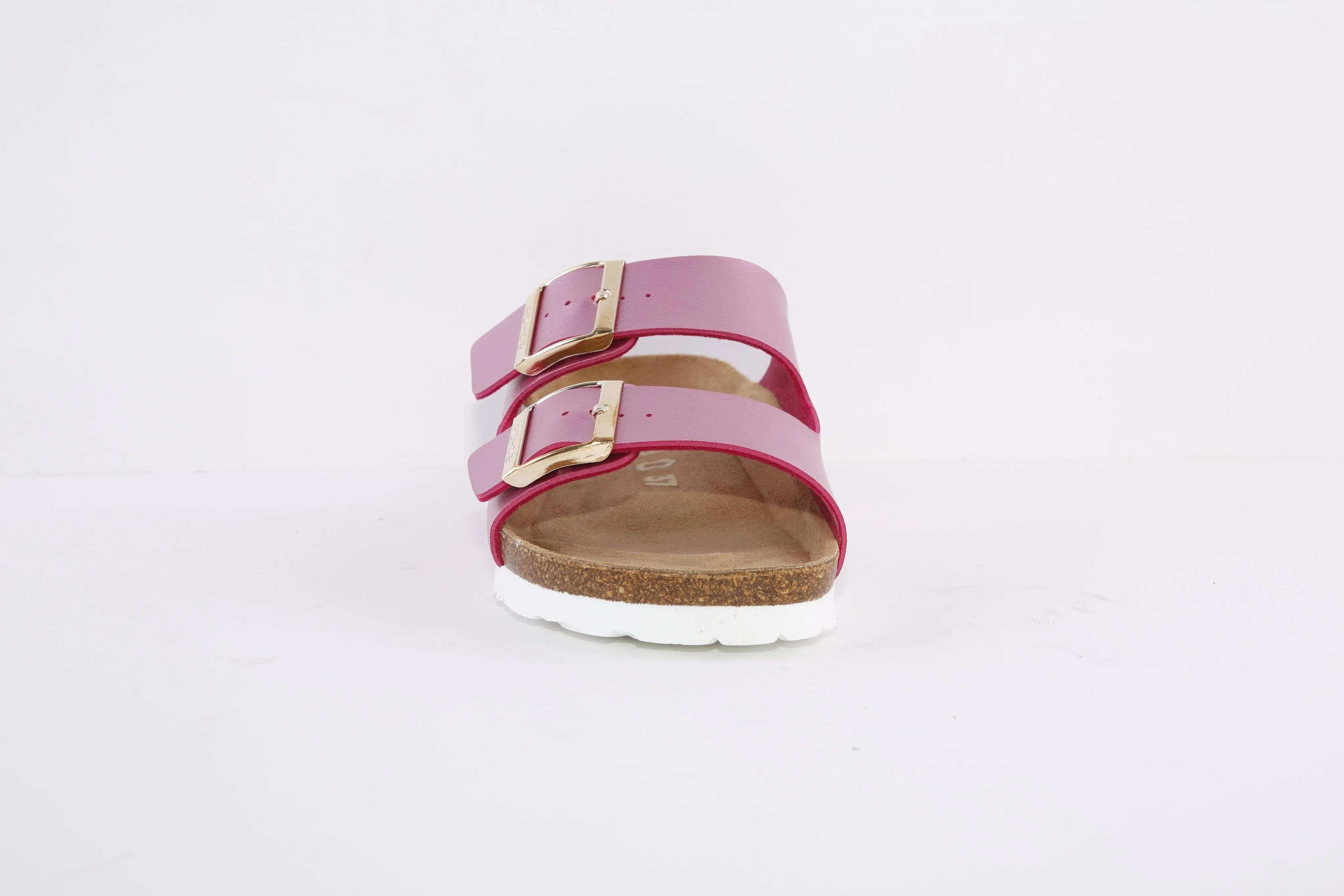 ROHDE - 5653 46 FLAT 2 BUCKLE COMFORT MULE - PINK METALLIC