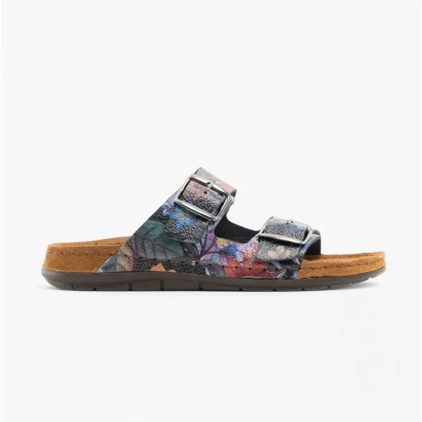 Rohde 5864 Womens Leather Mule Sandals Multi