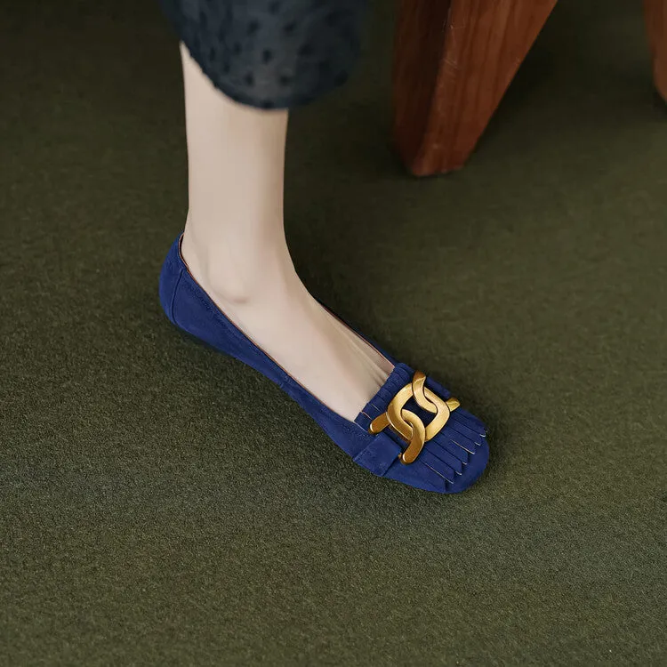 Round Toe Suede Flat Shoes