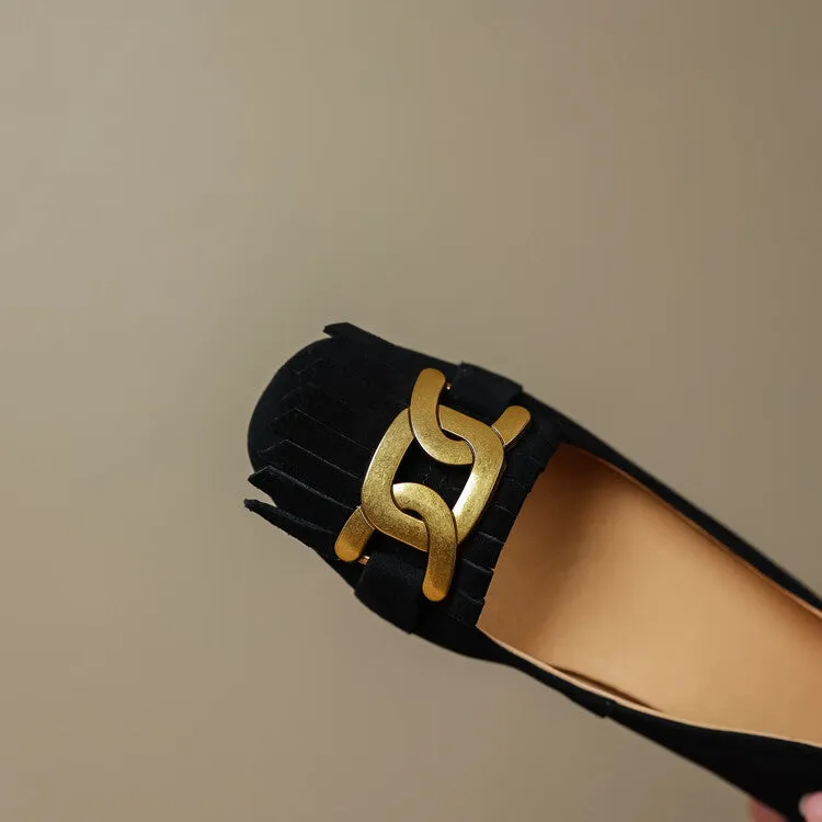 Round Toe Suede Flat Shoes