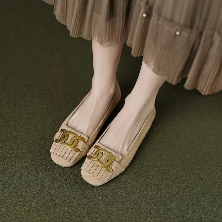 Round Toe Suede Flat Shoes