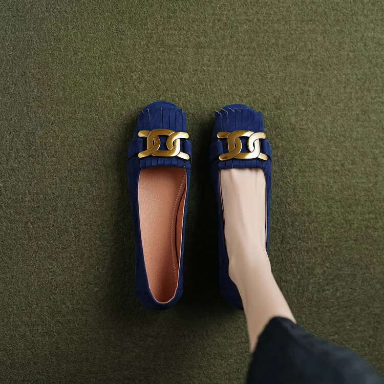 Round Toe Suede Flat Shoes
