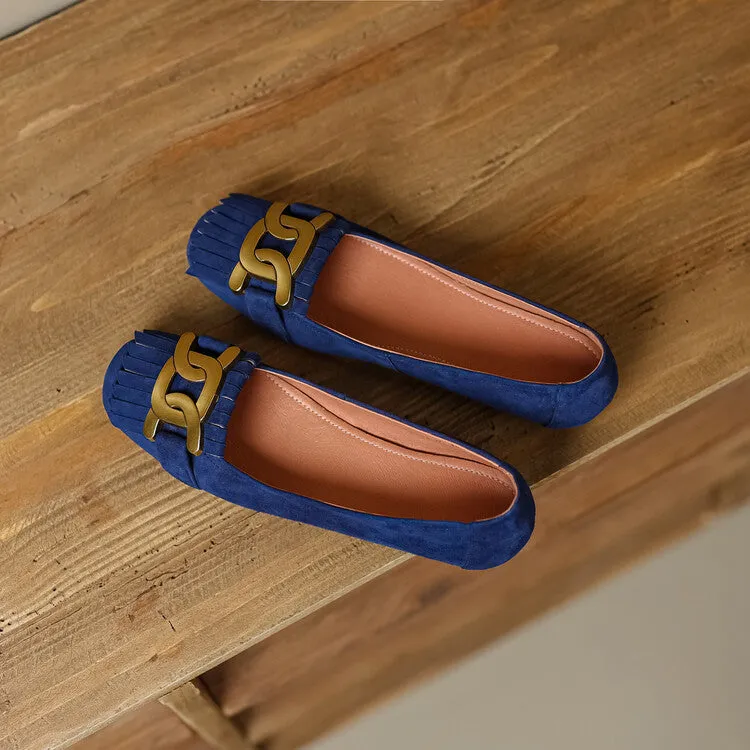 Round Toe Suede Flat Shoes