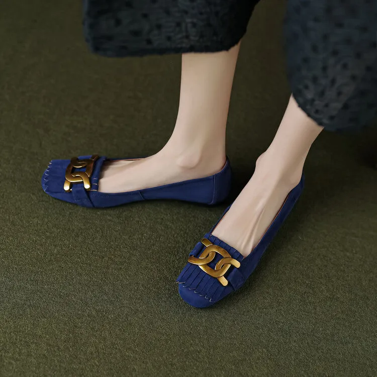 Round Toe Suede Flat Shoes