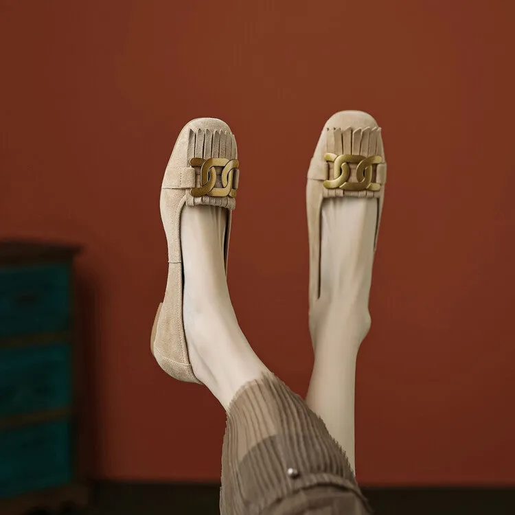 Round Toe Suede Flat Shoes