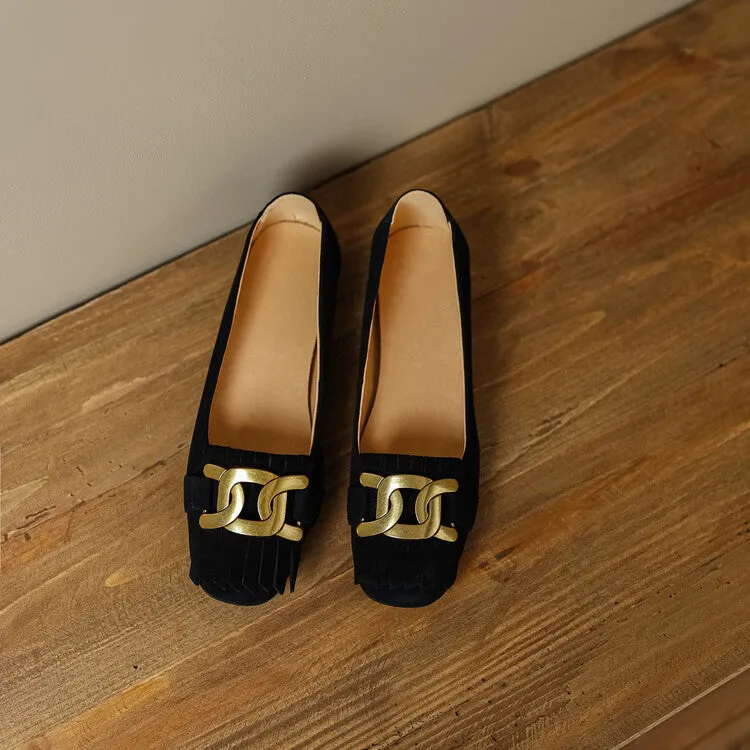 Round Toe Suede Flat Shoes