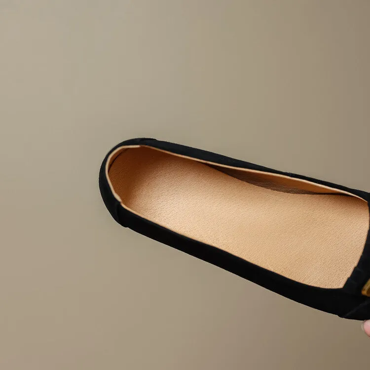 Round Toe Suede Flat Shoes