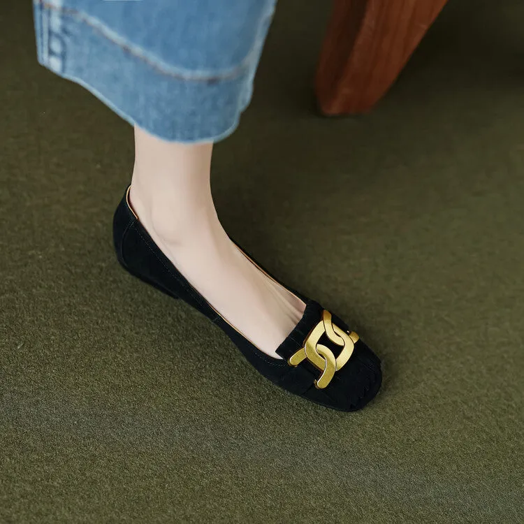 Round Toe Suede Flat Shoes
