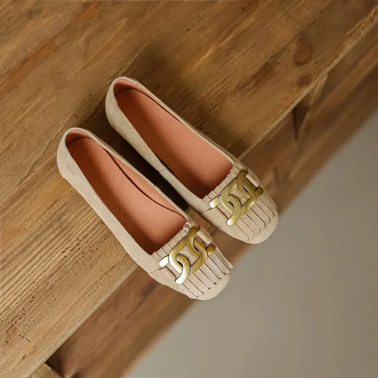 Round Toe Suede Flat Shoes