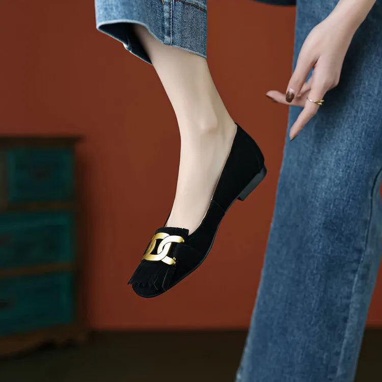 Round Toe Suede Flat Shoes