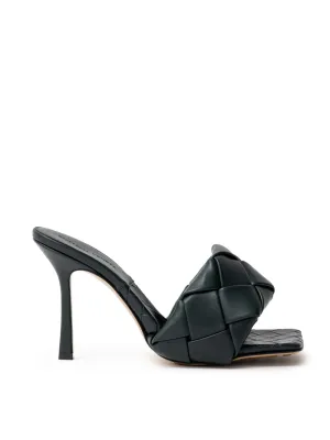 Sandalo Mule Lido in Verde Scuro Bottega Veneta