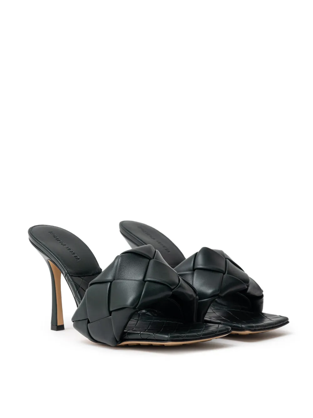 Sandalo Mule Lido in Verde Scuro Bottega Veneta