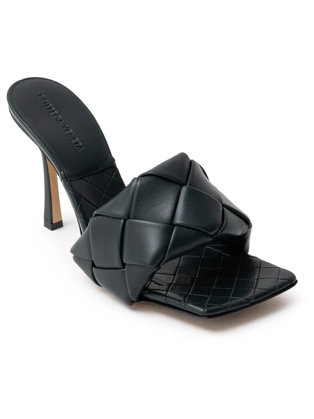 Sandalo Mule Lido in Verde Scuro Bottega Veneta