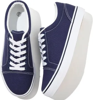 Shupua Women's Canvas Sneakers - White, Casual, Classic, Spring/Summer, Solid, Flat Heel, Athletic Shoes, Skateboarding, Lace-Up, Bow, Rubber Sole, Not Water Resistant, Adult Women's Size