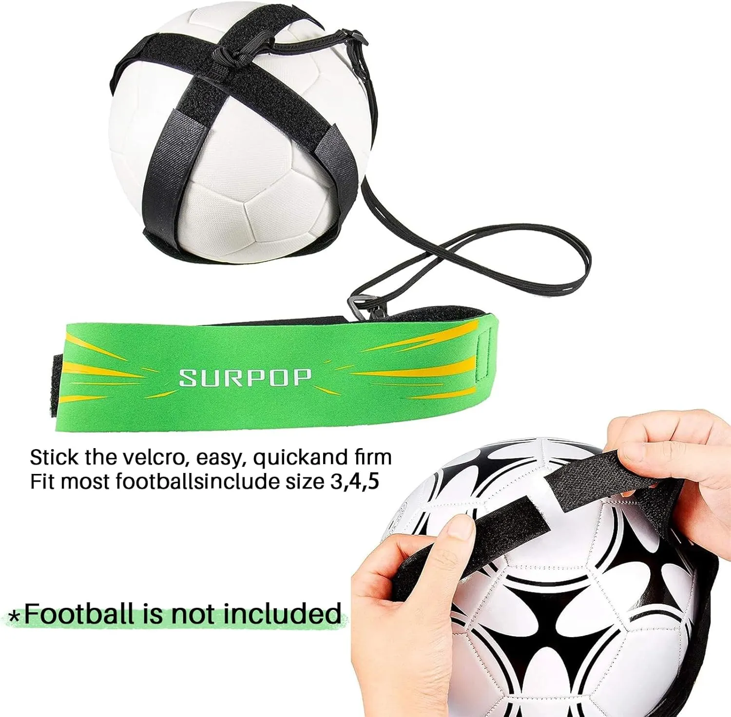 Soccer/Volleyball/Rugby Trainer, Football Kick Throw Solo Practice Training Aid Control Skills Adjustable Waist Belt for Kids Adults