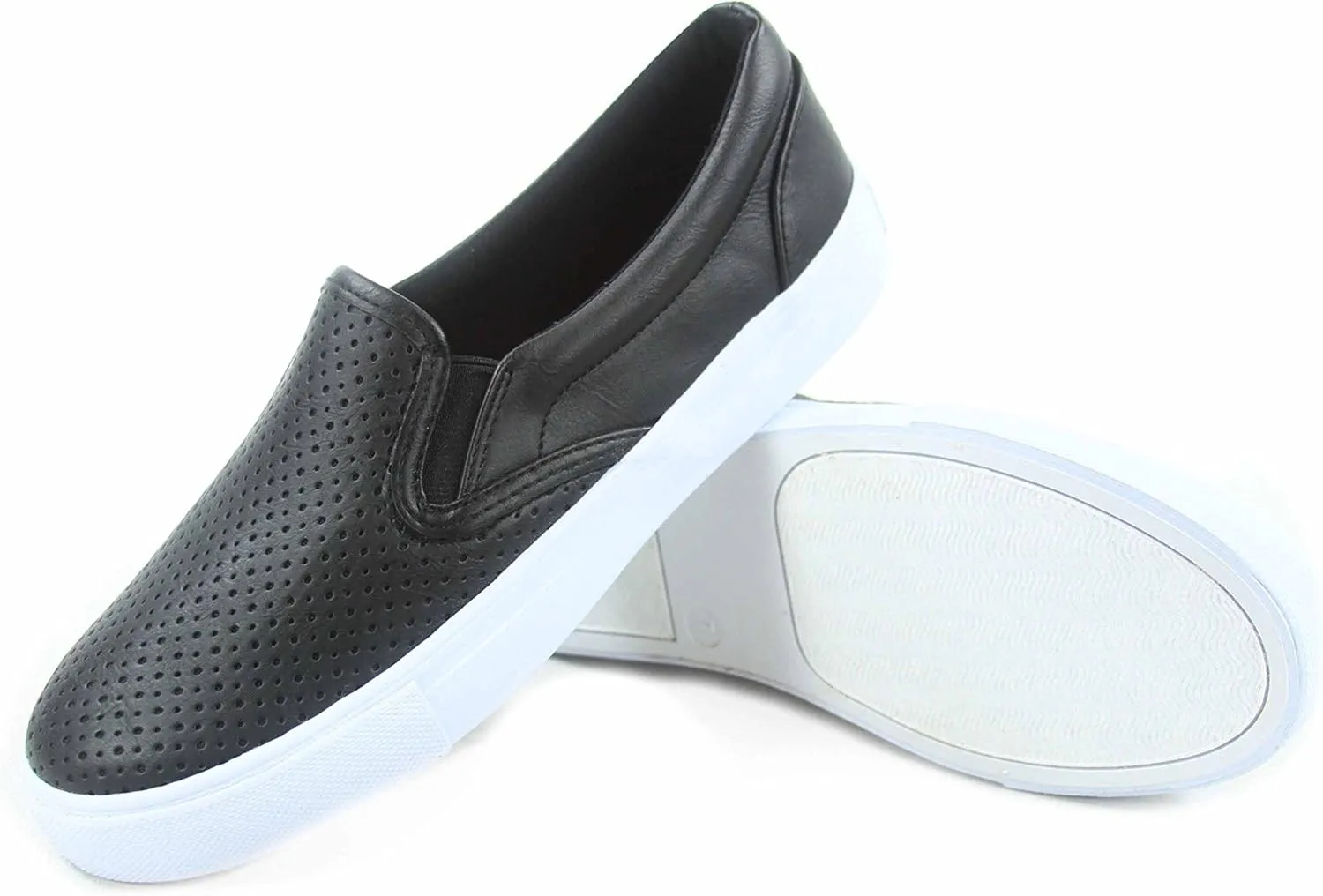 SODA Tracer-s Women's Cute Perforated Slip On Flat Round Toe Sneaker Shoes