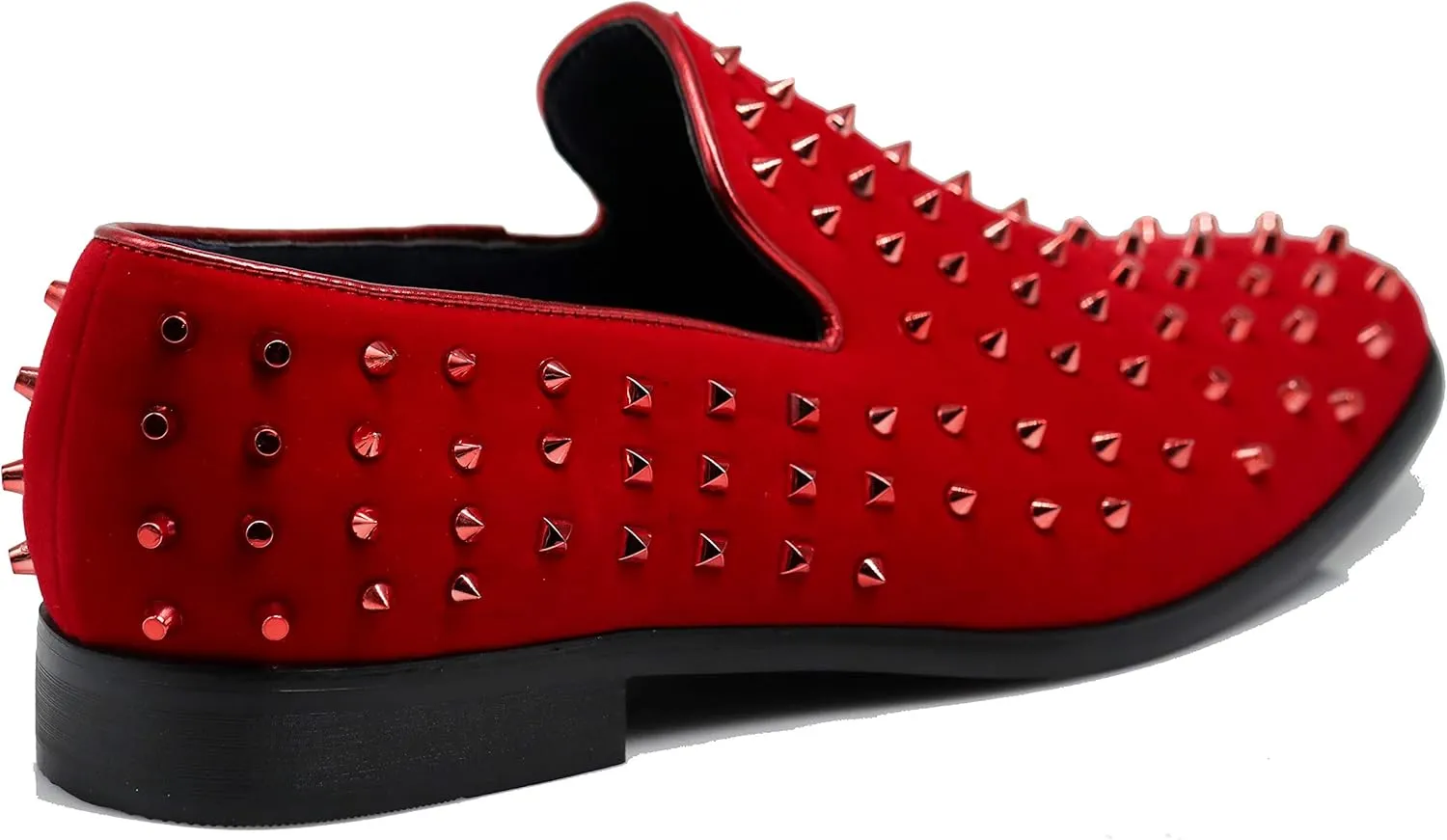 SPK24 Men Vintage Spikes Sparkle Formal Tuxedo Stage Fashion Slip On Loafer Dress Shoes