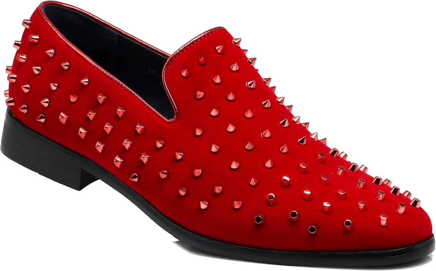 SPK24 Men Vintage Spikes Sparkle Formal Tuxedo Stage Fashion Slip On Loafer Dress Shoes