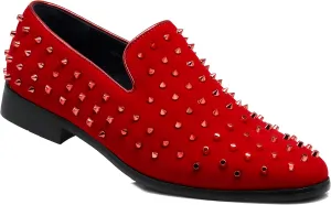 SPK24 Men Vintage Spikes Sparkle Formal Tuxedo Stage Fashion Slip On Loafer Dress Shoes