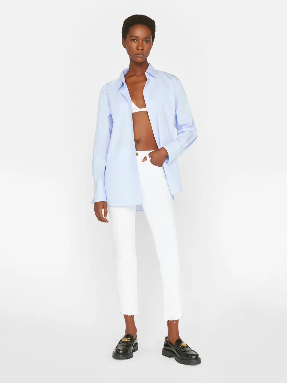 Straight Le High Blanc Supportive -- Cascade Hem Localized shipping