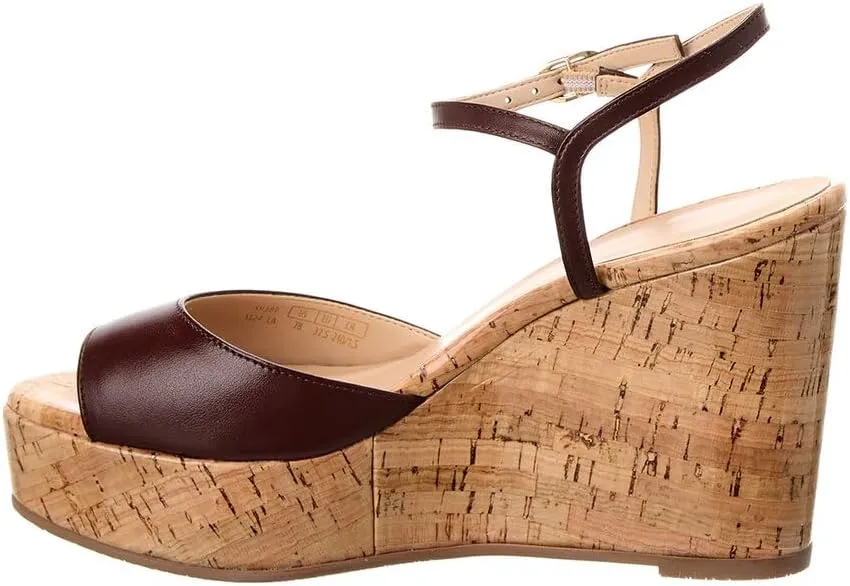 Stuart Weitzman Palmina Leather Wedge Sandal