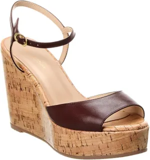 Stuart Weitzman Palmina Leather Wedge Sandal