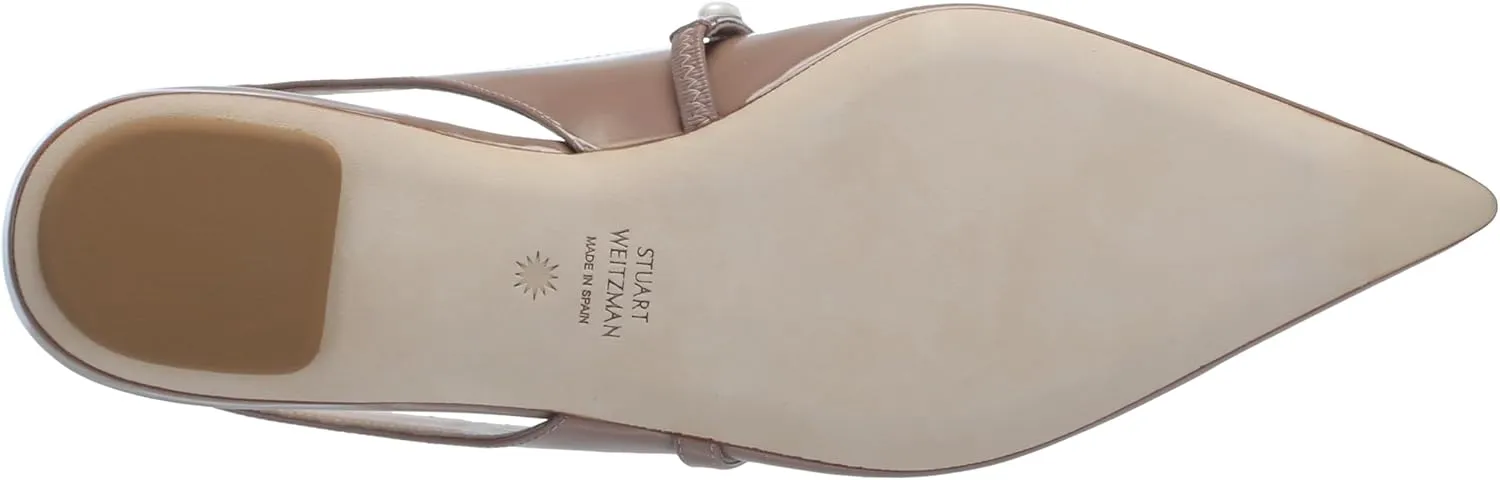 Stuart Weitzman Women's Emlia Pearlita Slingback Flat Ballet