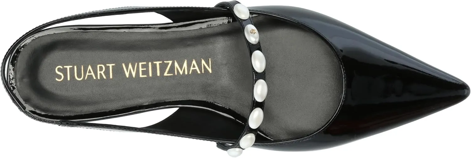 Stuart Weitzman Women's Emlia Pearlita Slingback Flat Ballet