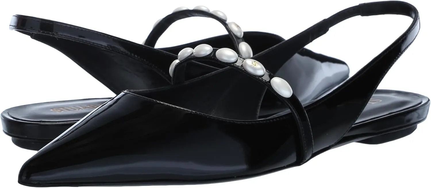 Stuart Weitzman Women's Emlia Pearlita Slingback Flat Ballet