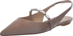 Stuart Weitzman Women's Emlia Pearlita Slingback Flat Ballet