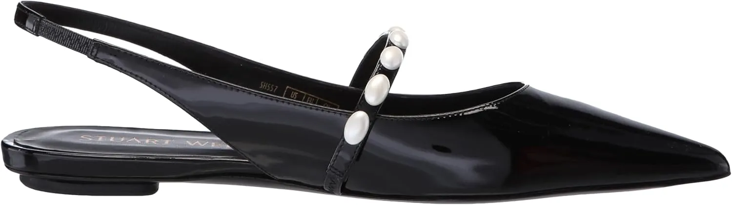 Stuart Weitzman Women's Emlia Pearlita Slingback Flat Ballet