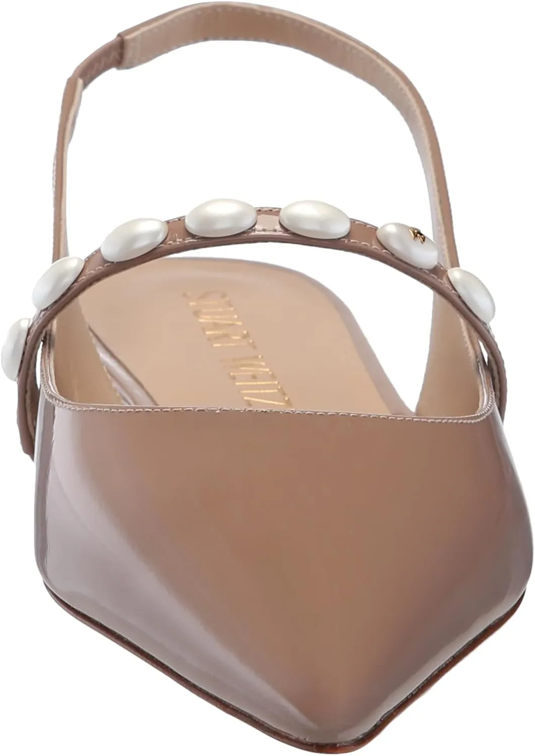 Stuart Weitzman Women's Emlia Pearlita Slingback Flat Ballet
