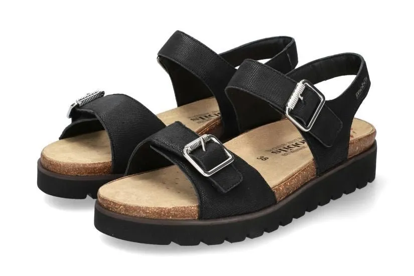 'Tarina' women's ergonomic wide fit (H) sandal - black