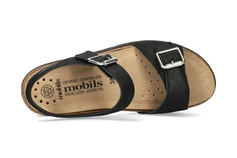 'Tarina' women's ergonomic wide fit (H) sandal - black