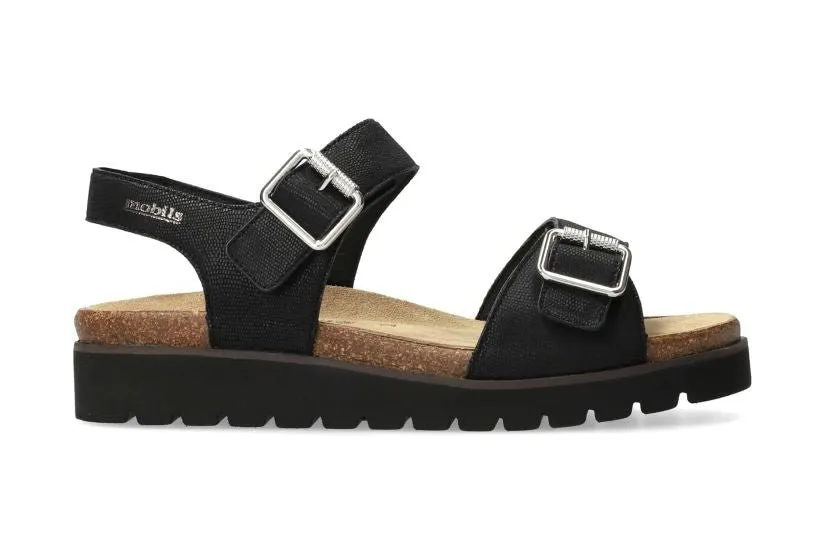 'Tarina' women's ergonomic wide fit (H) sandal - black