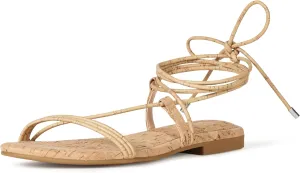 The Drop Women's Samantha Flat Strappy Lace-up Sandal