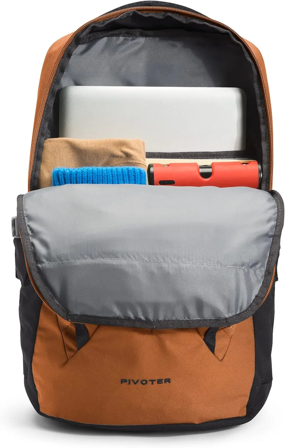 The North Face Pivoter Mens Backpack Leather Brown/TNF Black 29L