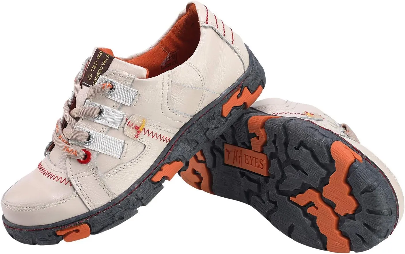 TMA EYES Genuine Leather Women's Flat Fashion Sneaker Shoes for Outdoor