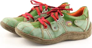 TMA EYES Ladies' Hand-Sewn Thread Genuine Leather Flat Wide-Toe Sports Casual Shoes