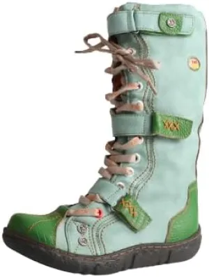 TMA EYES Strape-Accent Washed PU Leather Flat Women's Boot With Plus Size