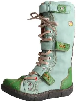 TMA EYES Strape-Accent Washed PU Leather Flat Women's Boot With Plus Size