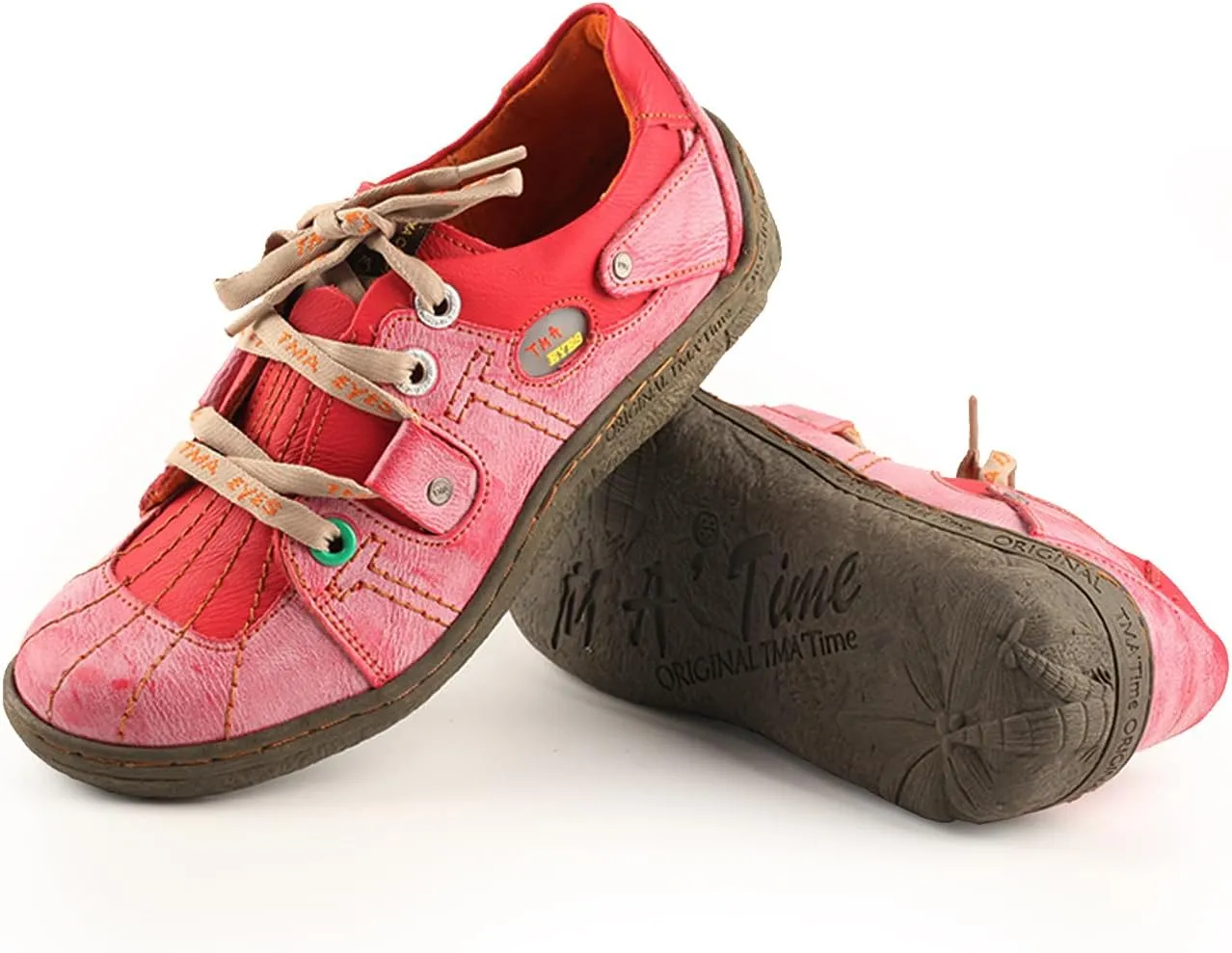 TMA EYES Women's Sneaker Genuine Leather Flat Shoes for Outdoor Sports Casual Shoes